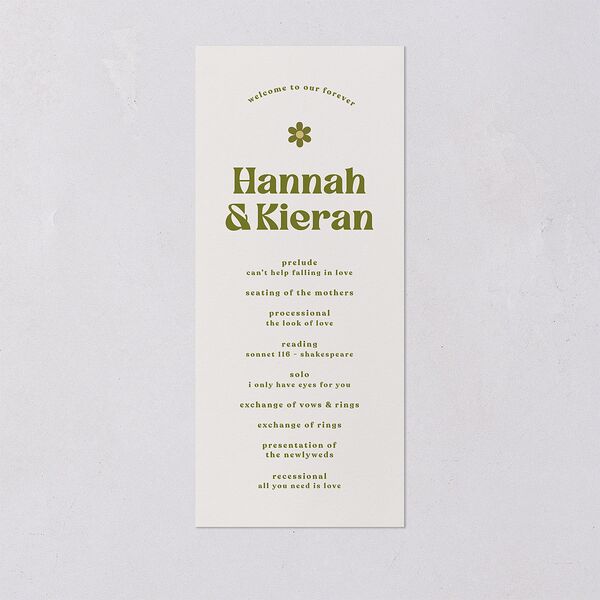 Simple Retro Daisy Wedding Programs Meadow Signature