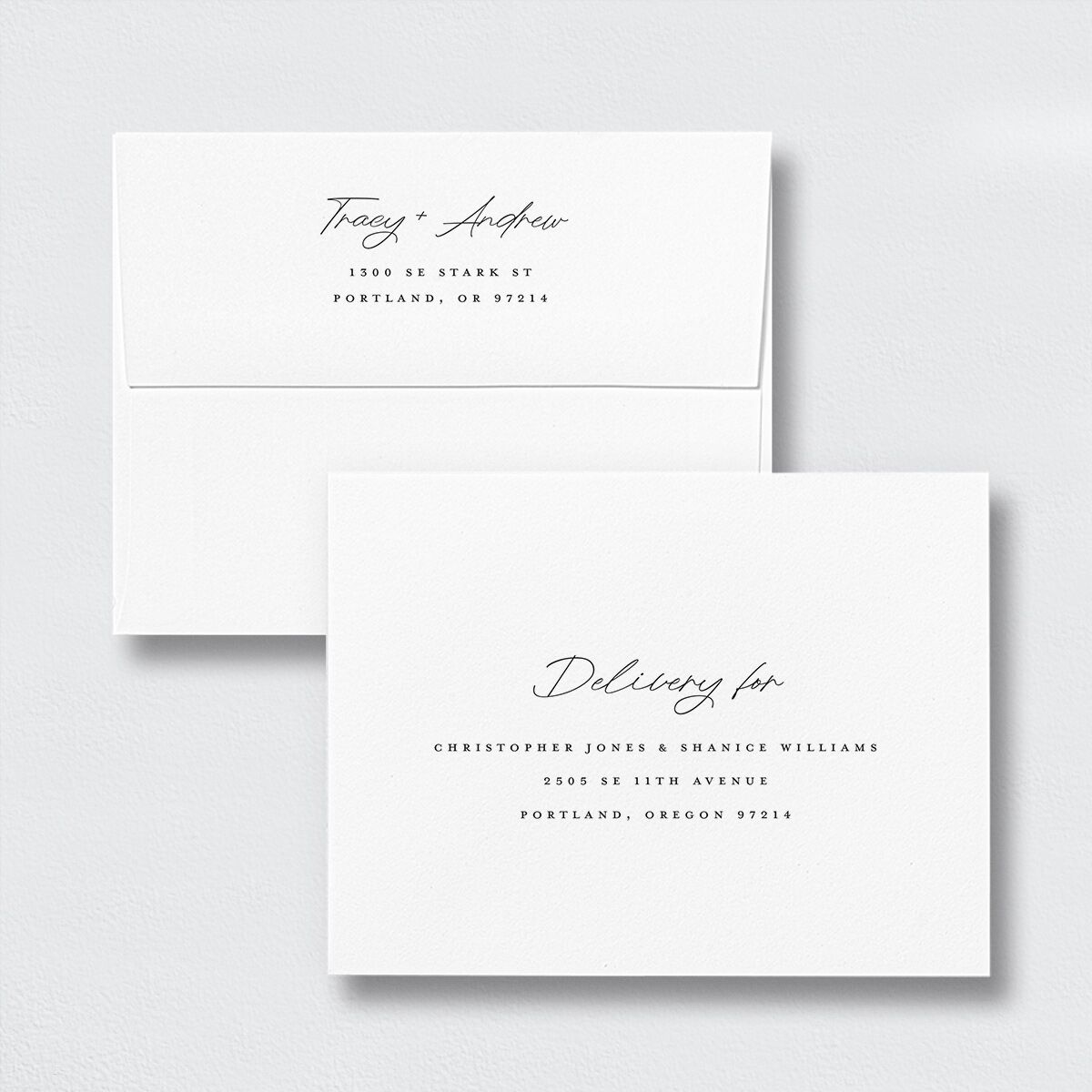 Simply Signed Save the Date Petite Card Envelopes White Standard Pure White Both Recipient and Return Addresses