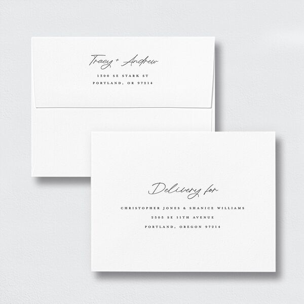 Simply Signed Save the Date Petite Card Envelopes White Standard Pure White Both Recipient and Return Addresses