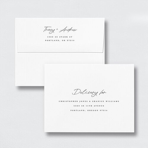 Simply Signed Save the Date Petite Card Envelopes White Standard Pure White Both Recipient and Return Addresses