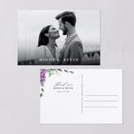 Romantic Wisteria Thank You Postcards  Purple Petal