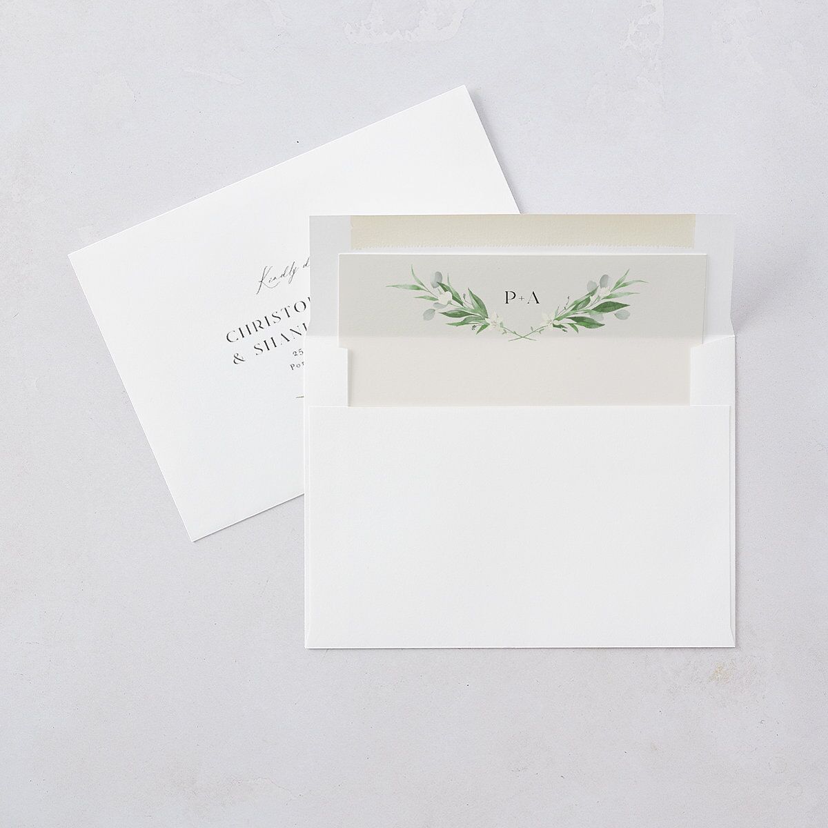 Greenery Laurel Rehearsal Dinner Invitations Pure White Signature Blank Standard
