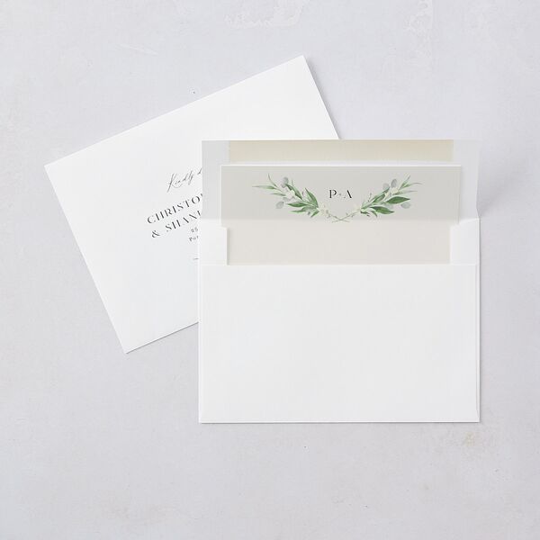 Greenery Laurel Rehearsal Dinner Invitations Pure White Signature Blank Standard