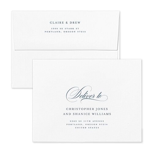 Classic Calligraphy Thank You Card Envelopes White Cruise Both Recipient and Return Addresses Signature Standard