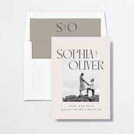 Editorial Names Save the Date Cards Champagne Signature smooth No