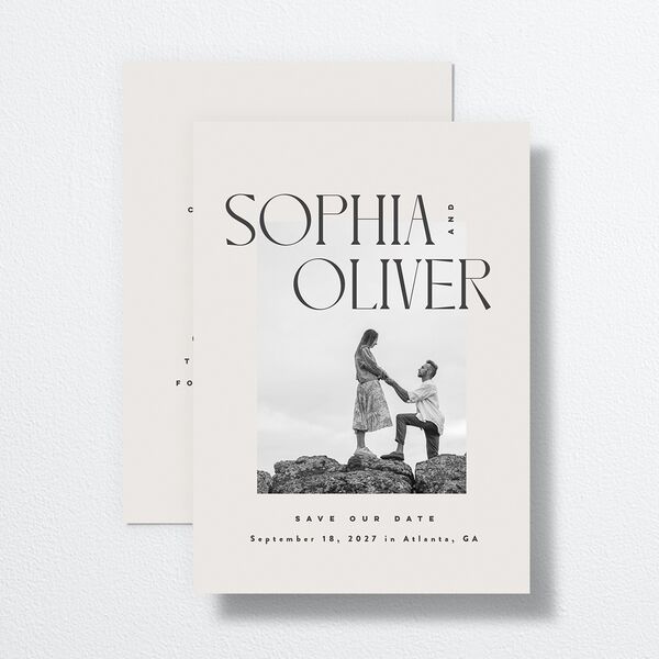 Editorial Names Save the Date Cards Champagne Signature smooth No