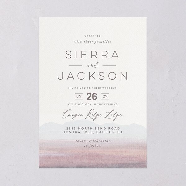 Painted Desert Wedding Invitations Lilac Signature Blank No Standard