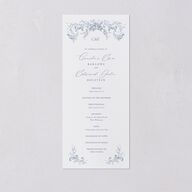 Antique Victorian Botanical Wedding Programs Dusty Blue Signature
