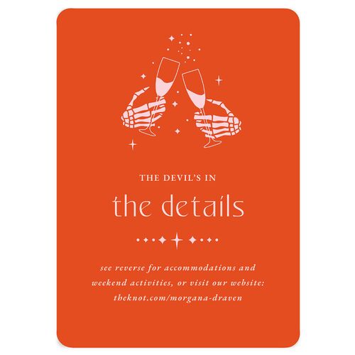 Til Death Do We Disco Wedding Event Detail Cards Salmon Signature Rounded