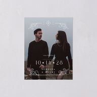 Gothic Date Save the Date Petite Cards Garnet Signature smooth Blank No