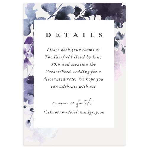 Ethereal Floral Wedding Enclosure Cards Sheer Lilac Signature Standard