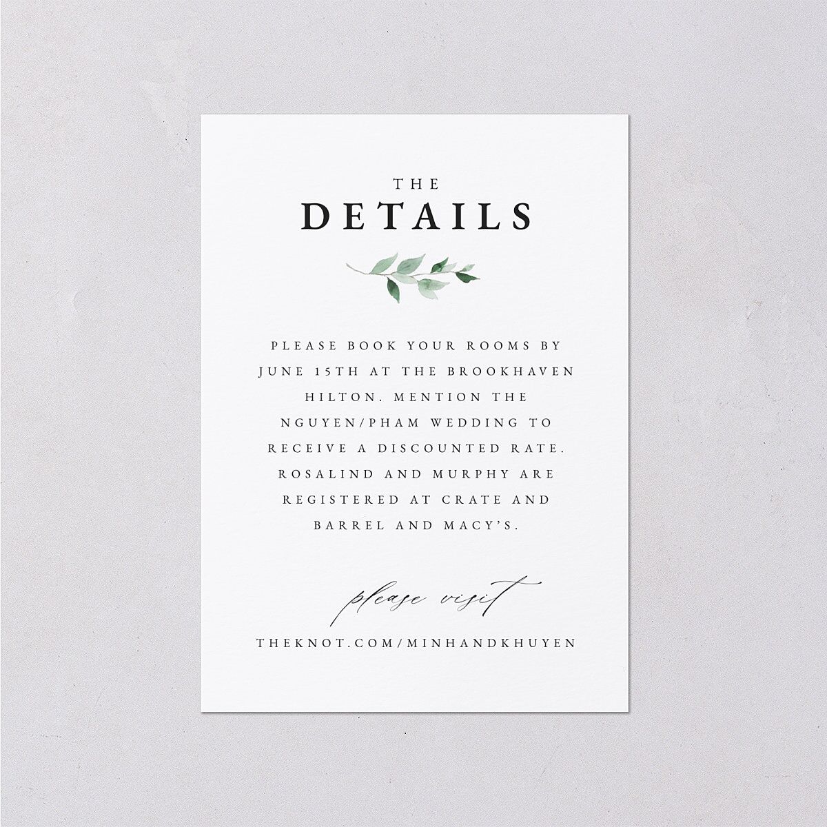 Romantic Wisteria Wedding Enclosure Cards Purple Petal Signature Standard