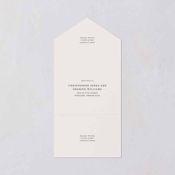 Elegant Polished Minimalist All-in-One Wedding Invitations Linen Signature Light Both Recipient and Return Addresses No