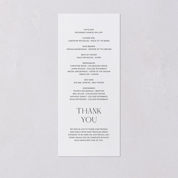 Chapel Arch Wedding Programs Gold Pure White Signature