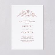 Floral Border Rehearsal Dinner Invitations Desert Rose Signature Blank