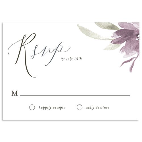 Muted Floral Wedding Response Cards Mauve Signature Standard