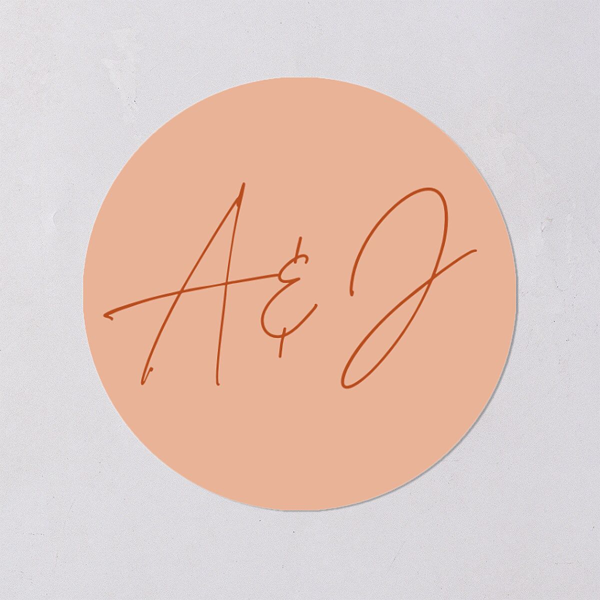 Wedding of the Century Wedding Stickers Burnt Orange Circle