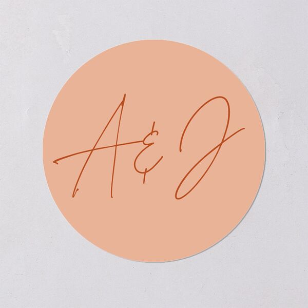 Wedding of the Century Wedding Stickers Burnt Orange Circle