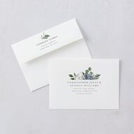 Timeless Bouquet Wedding Invitations Dusty Blue Signature Blank No Standard