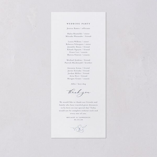 Floral Adornment Wedding Programs Dusty Blue Signature