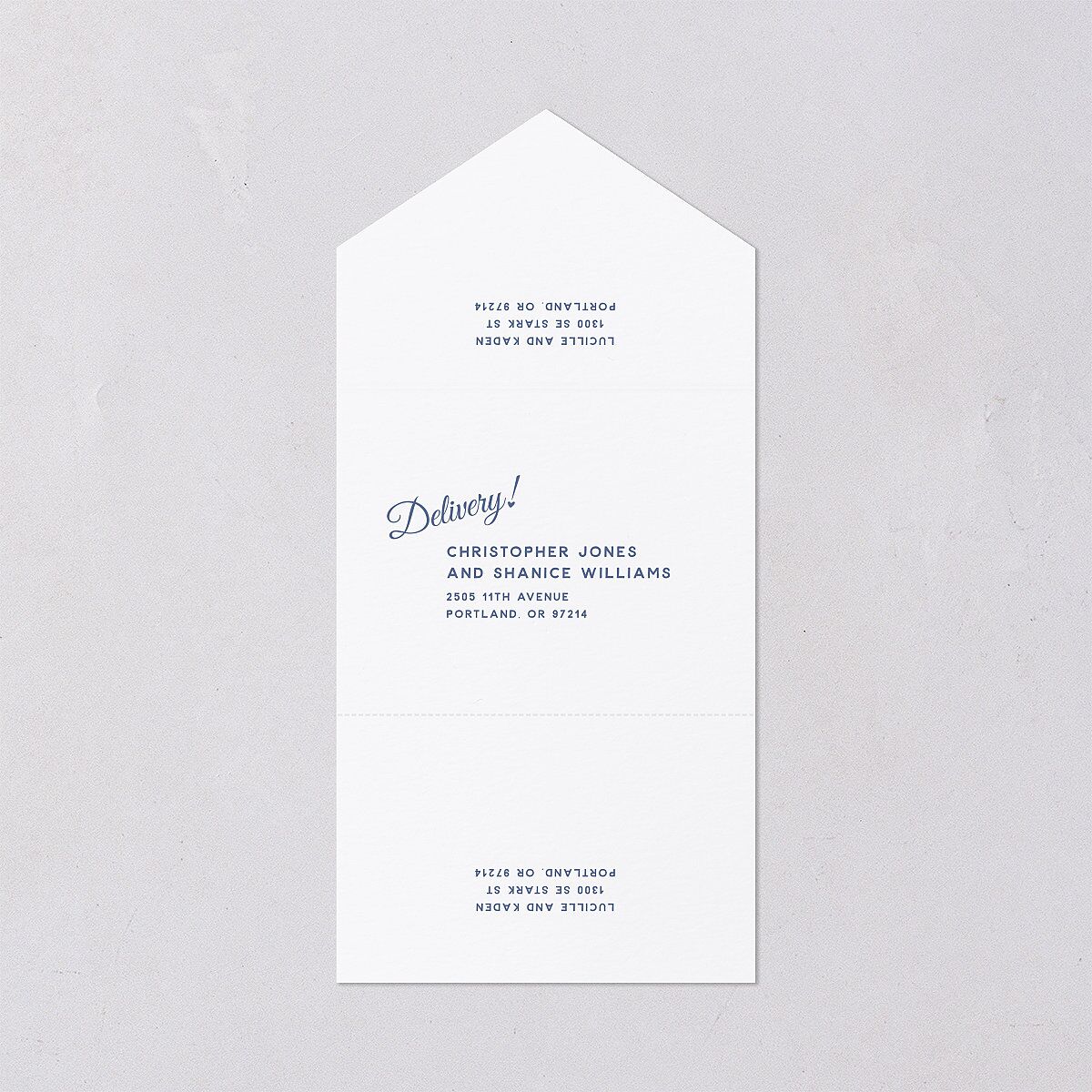 Vintage Heart Locket All-in-One Wedding Invitations Ocean Signature Light Both Recipient and Return Addresses No