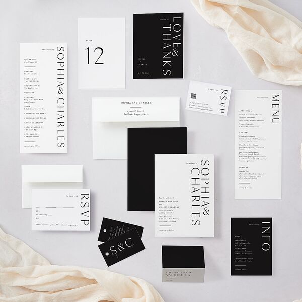 Timeless Elegance QR Code RSVP Cards Midnight Signature Standard