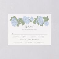 Vintage Hydrangea Frame Wedding Response Cards Dusty Blue Signature Standard