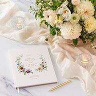 Wild Pansies Guest Books Rose Gold