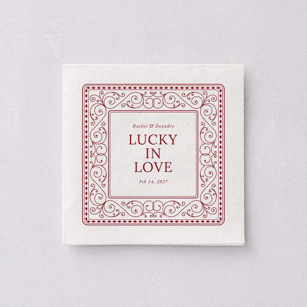 Las Vegas Playing Card Cocktail Napkins Jewel Red Napkin Uncoined