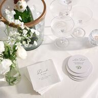 Gorgeous Greenery Cocktail Napkins Pure White Napkin Uncoined