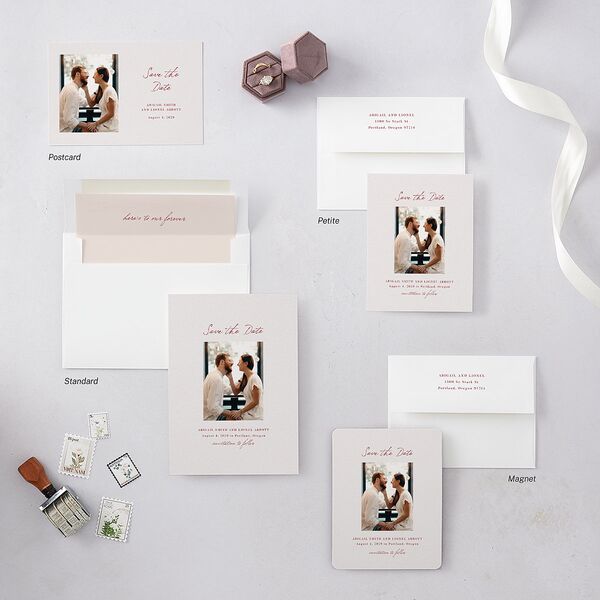 Simple Ballpoint Save the Date Cards Rust Signature smooth Blank No Standard