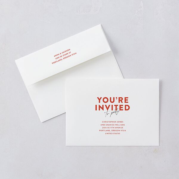 Bold Typography Save the Date Cards Ice Blue Signature smooth Blank No Standard