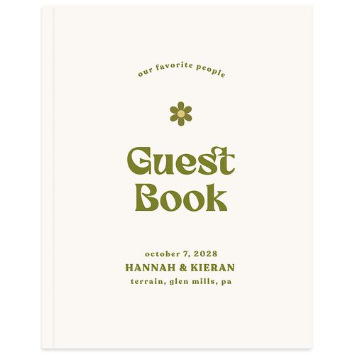 Simple Retro Daisy Guest Books Meadow