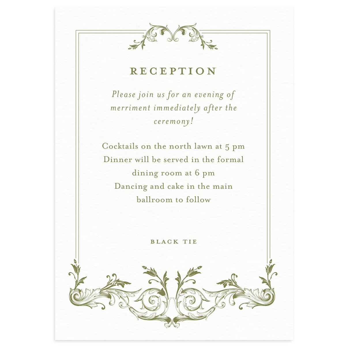 Vintage Ornate Frame Wedding Enclosure Cards