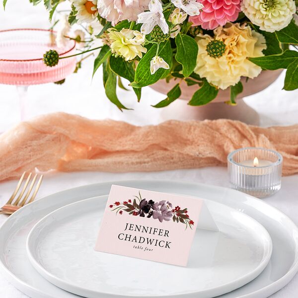 Autumn Romance Place Cards Chocolate Signature