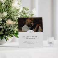 Elegant Photo Monogram Bar Bended Tabletop Sign X-small Pure White Standard Plastic XS Tabletop Bar