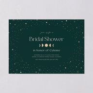 Celestial Galaxy Bridal Shower Invitations Dark Emerald Signature Blank Standard