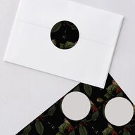 Gothic Floral Wedding Stickers Midnight Circle