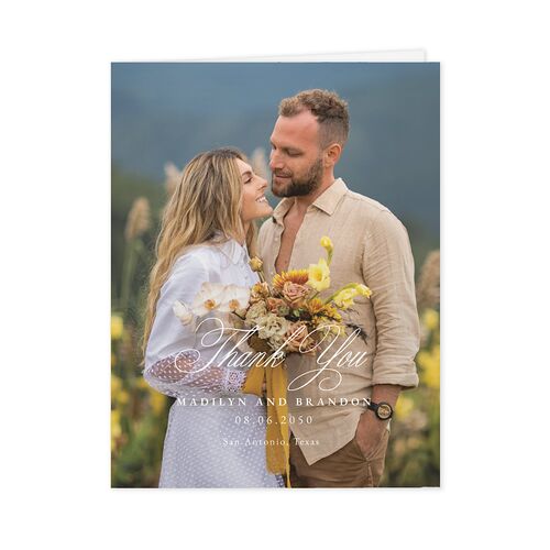 Western Horseshoe Botanical Thank You Cards Mocha
