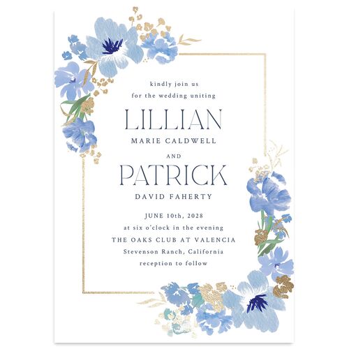 Blooming Frame Wedding Invitations Gold Cruise Signature Blank No Standard