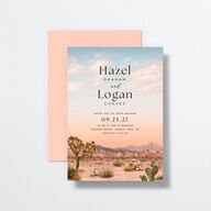 Desert Cactus Wedding Invitations Peach Fuzz Signature No