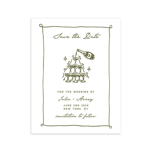 Hand Drawn Cake Save the Date Petite Cards Dark Camo Signature smooth Blank No Standard