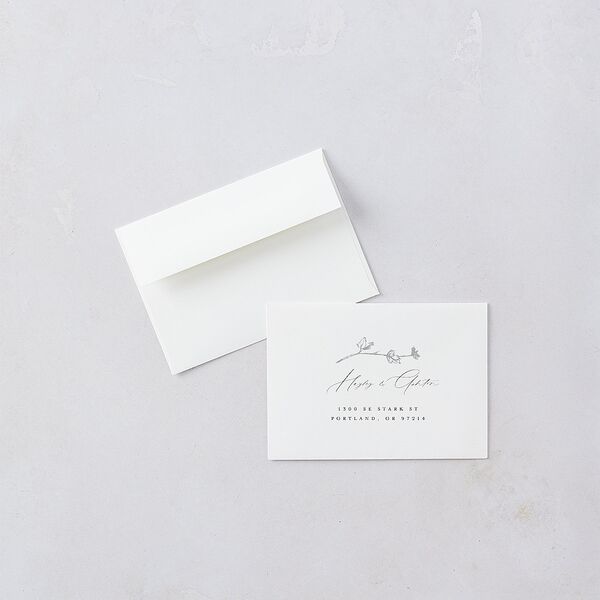 Shining Leaves Response Card Envelopes Pure White White Return Address Signature Standard