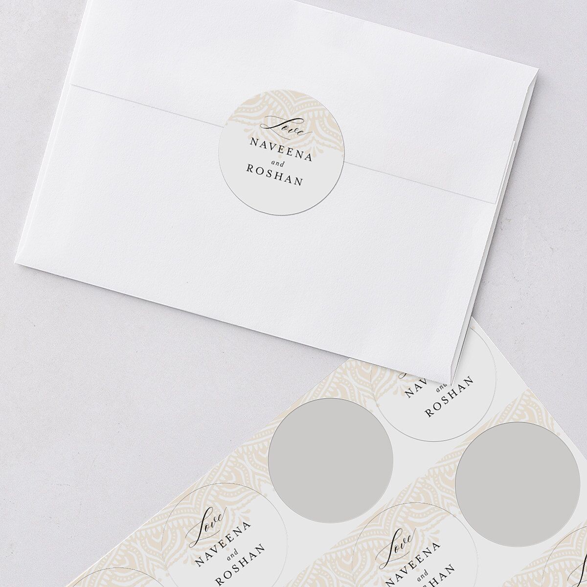 Gilded Adornment Wedding Stickers Pure White