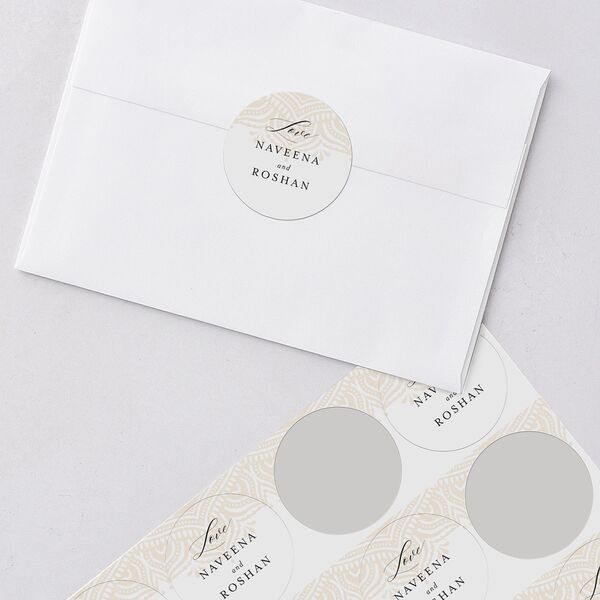 Gilded Adornment Wedding Stickers Pure White