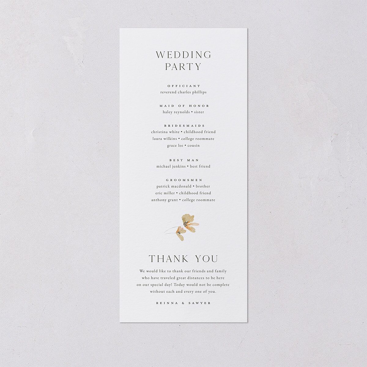 Eucalyptus Edges Wedding Programs Gold Pure White Signature