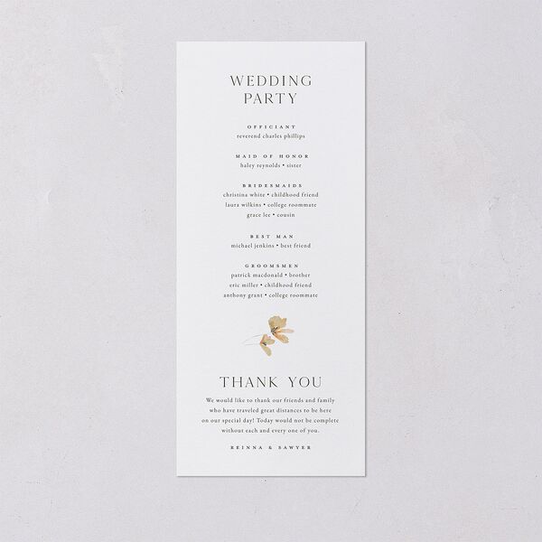 Eucalyptus Edges Wedding Programs Gold Pure White Signature
