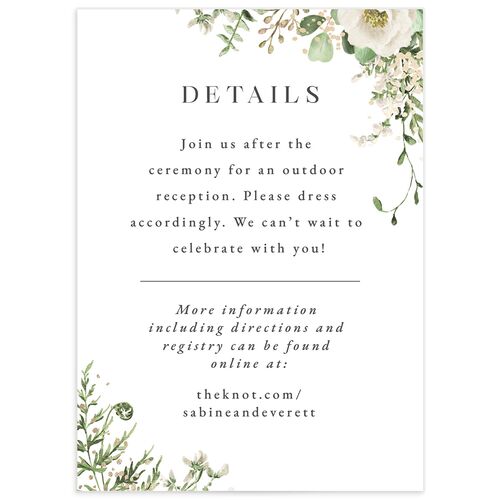 Gilded Fern Frame Wedding Enclosure Cards - White