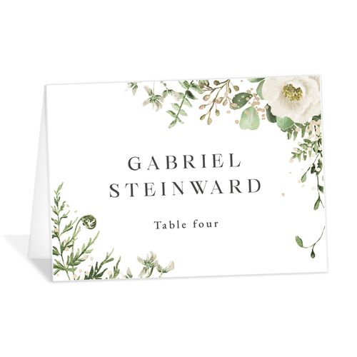 Gilded Fern Frame Place Cards - White