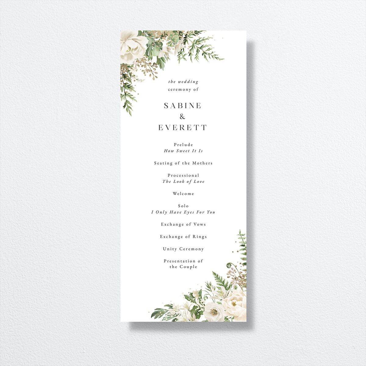 Gilded Fern Frame Wedding Programs Gold Linen Signature